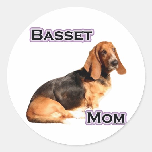 Basset Hound Mom 4 - Sticker (Voorkant)
