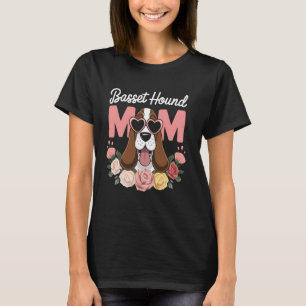 Basset Hound Mom Floral Hondenliefhebber Gift T-shirt
