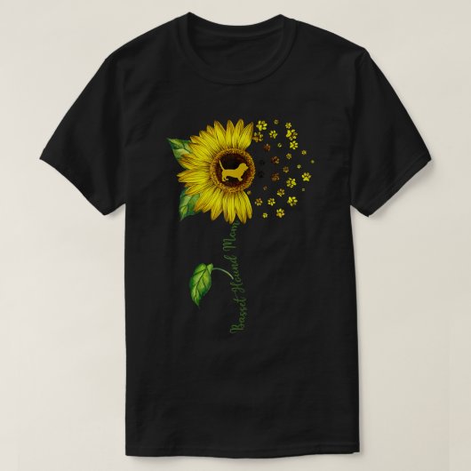 Basset Hound Mom Sunflower Basset Hound Lover Gift T-shirt (Design voorkant)
