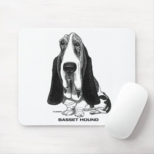 Basset Hound Mousepad Muismat (Met muis)