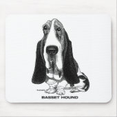 Basset Hound Mousepad Muismat (Voorkant)