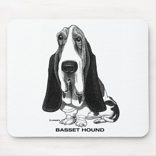 Basset Hound Mousepad Muismat (Voorkant)