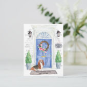 Basset Hound Moving Announcement Briefkaart (Staand voorkant)