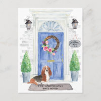 Basset Hound Moving Announcement Briefkaart