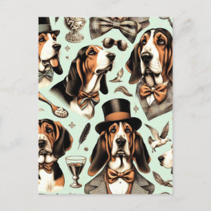  Basset Hound Naadloos Briefkaart