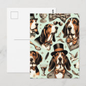 Basset Hound Naadloos Briefkaart (Voorkant / Achterkant)