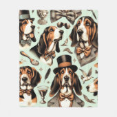 Basset Hound Naadloos Fleece Deken (Voorkant)