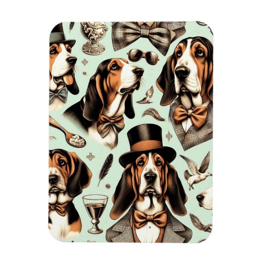 Basset Hound Naadloos Magneet (Verticaal)