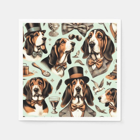 Basset Hound Naadloos Servet (Voorkant)