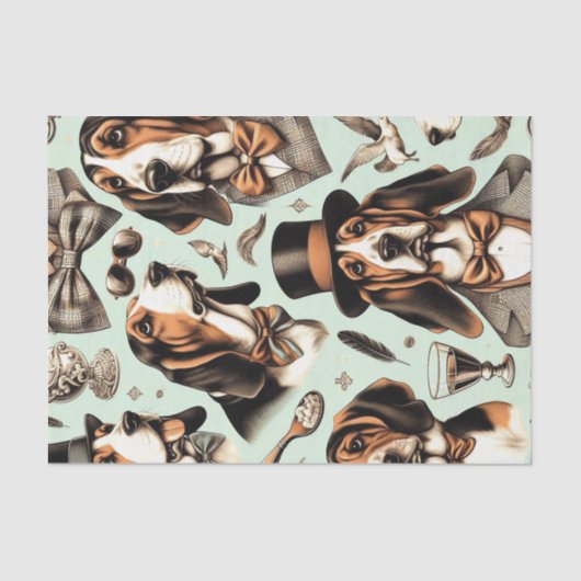  Basset Hound Naadloos Tissuepapier (Voorkant)