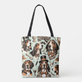  Basset Hound Naadloos Tote Bag (Achterkant)