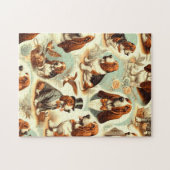  Basset Hound Naadloze Illustratie Legpuzzel (Horizontaal)