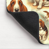  Basset Hound Naadloze Illustratie Muismat (Hoek)