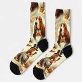 Basset Hound Naadloze Illustratie Sokken (Links)