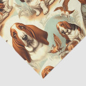 Basset Hound Naadloze Illustratie Tissuepapier (Detail)