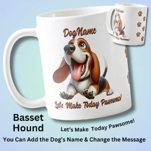Basset Hound - Naam hond toevoegen, Tekst wijzigen Koffiemok