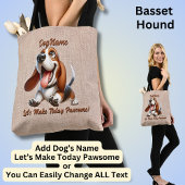 Basset Hound - Naam hond toevoegen, Tekst wijzigen Tote Bag