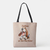 Basset Hound - Naam hond toevoegen, Tekst wijzigen Tote Bag (Achterkant)