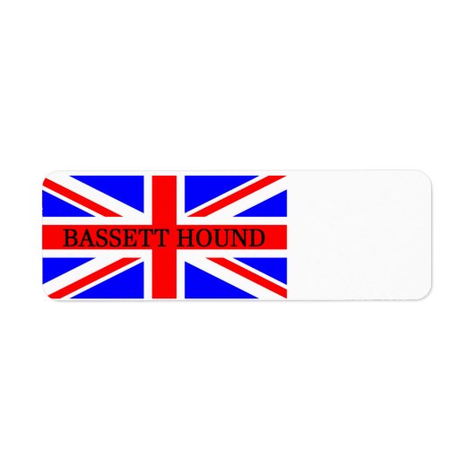 basset hound naam op vlag etiket (Voorkant)