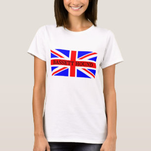 Basset hound naam op vlag t-shirt