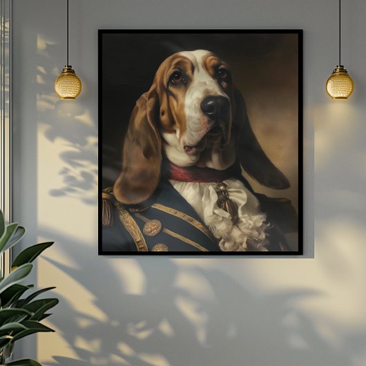 Basset Hound napoleon stijl Poster