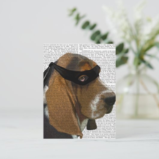 Basset Hound Ninja Briefkaart (Staand voorkant)