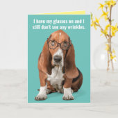 Basset Hound No Wrinkles Complimentary Birthday Kaart (Gele Bloem)