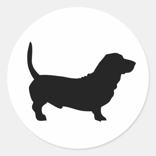 Basset Hound-ontwerp Ronde Sticker (Voorkant)