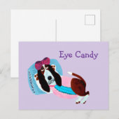 Basset Hound Oogstrel Zwemkleding Model Briefkaart (Voorkant / Achterkant)