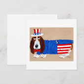 Basset Hound Oom Sam Feestdagenkaart (Voorkant / Achterkant)