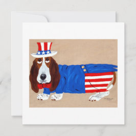 Basset Hound Oom Sam Feestdagenkaart