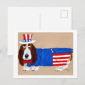Basset Hound Oom Sam Feestdagenkaart (Voorkant / Achterkant)