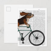 Basset Hound op fiets Briefkaart (Voorkant / Achterkant)