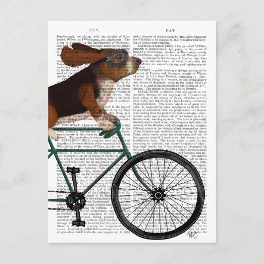 Basset Hound op fiets Briefkaart (Voorkant)