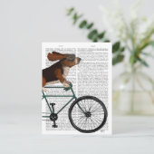 Basset Hound op fiets Briefkaart (Staand voorkant)