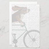 Basset Hound op fiets Briefpapier (Voorkant / Achterkant)