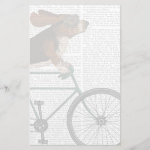 Basset Hound op fiets Briefpapier