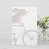 Basset Hound op fiets Briefpapier (Staand voorkant)