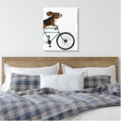 Basset Hound op fiets Canvas Afdruk (Insitu (Slaapkamer))