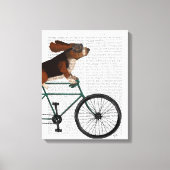 Basset Hound op fiets Canvas Afdruk (Voorkant)