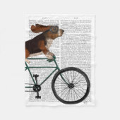 Basset Hound op fiets Fleece Deken (Voorkant)