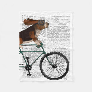 Basset Hound op fiets Fleece Deken