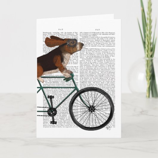 Basset Hound op fiets Kaart (Voorkant)