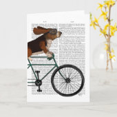 Basset Hound op fiets Kaart (Gele Bloem)
