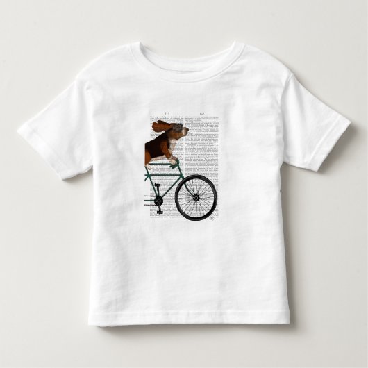 Basset Hound op fiets Kinder Shirts (Voorkant)