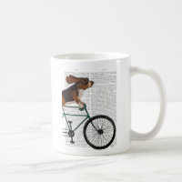 Basset Hound op fiets
