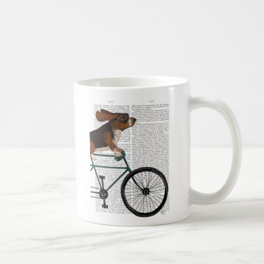Basset Hound op fiets Koffiemok (Rechts)