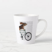 Basset Hound op fiets Latte Mok (Rechts)