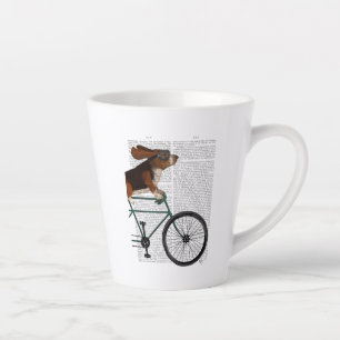 Basset Hound op fiets Latte Mok