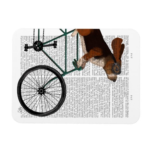 Basset Hound op fiets Magneet (Horizontaal)